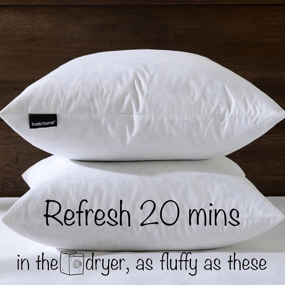 28x28” 1 Piece Euro Throw Pillow Insert-Down Feather Pillow Insert-Cotton White - Picture 6 of 7